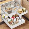 Cozary Organizzatore Cassetti Estraibili Cucina con Guide Silenziose - 3 Misure (13/18/27x40x7 cm), Installazione Senza Fori per Cucina/Bagno/Dispensa, Bianco