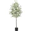 Alyvisun 150cm Olivo Pianta Artificiale, Piante Finte da Interno con Foglie D'olivo Realistiche e Base Inferiore Ispessita con Peso in Cemento, Olivo Artificiale Grandi for Living Room Bedroom Office