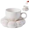 Dtaigou Tazza da tè con fiori con piattino, tazza da caffè decorativa | Tazza per bere tè ai fiori | Set di tazze e piattini da tè floreali in ceramica, set di girasoli per tazze da tè con fiori per uso domes