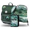 Baagl Schulranzen Jungen Set 3-Pezzi, Borsa per la Scuola Ergonomica per la Prima Classe, Zaino Ergonomico per Scuola Elementare con Cintura Toracica, Dino, Set di Zaini per la Scuola