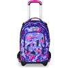 Seven Trolley Scuola Jack 3 Ruote Detach, Viola, Zaino Con Carrello Sganciabile Da 37 Litri, Tasca Borraccia, Zainetto Staccabile, Multiuso e Spazioso, Per Elementari e Media, Bambina