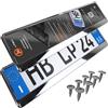 L & P Car Design Portatarga Auto - Supporto Targa - [semplice, durevole e sicuro] - 8 viti - 520x110 mm - Cromo - Porta Targa - adatto a qualsiasi auto - per targhe italiane omologate - Fissaggio per Targa universale