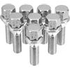 QUARKZMAN M12 X 1.5 Bulloni Ruota Conicità 60° Set 8Pz per Auto | Materiale: Acciaio Zincato. Colore: Argento. Doppio Esagono Antifurto. Lunghezza: 30mm. Resistente Corrosione.