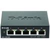 D-Link DGS-1100-05V2 Smart Switch Gestito, 5 Porte Gigabit, Supporto VLAN, Funzionalità layer 2, QoS, 802.3az EEE, Senza Ventole