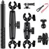 Ysislybin Supporto Moto per Insta360 x4 Action Camera, Accessori Kit per Insta360 X4 X3 X2, Rotazione a 360 Gradi Supporto per Moto a Doppia Pinza e Doppia Stabilità, Selfie Stick per Manubrio Bicicletta