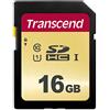 Transcend Scheda di memoria SDXC 500S da 16 GB UHS-I, C10, U3, V30, 4K, Full HD, MLC, fino a 95/50 MB/s (ideale per fotocamere DSLR e videocamere avanzate) TS16GSDC500S