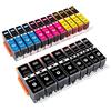 ESMOnline - 20 cartucce per stampanti Canon Pixma MG5100 MG5150 MG5200 MG5250 MG5300 MG5350 MG6150 MG6250 MG8150 MG8250 ip4850 ip4950 ix6550 MX885 MG 5150 5250 5350 6150 6250 8150 8250 ip 4800 4850 4900 4950, ricambio per mod. PGI-525BK CLI-526BK CLI-526C