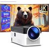 Unicview HY-450 - Proiettore 4K Ultra Short UST, Videoproiettore Home Cinema con Android 11, 900 ANSI lumen, Auto Keystone, Messa a fuoco motorizzata, Keystone 4D, Zoom digitale, WIFI6, Bluetooth 5.4,