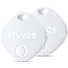 ATUVOS Air Tag Smart Tracker 2 pezzi Bianco, Bluetooth Localizzatore Compatibile con Apple Dov'è (solo iOS, Android non supportato) Trova oggetti per Bagagli, Valigie, ZainiBorse,Batteria Sostituibile