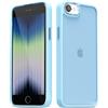 oakxco Custodia per iPhone SE 2022/2020/7/8, trasparente, trasparente, trasparente, trasparente, anti-impronte, in plastica rigida smerigliata e paraurti in morbido silicone, cover sottile e liscia