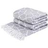 LYHome Сoperta Cotone - Copriletto per Letto Divano, Copridivano Singolo Una Piazza e Mezza Matrimoniale, Plaid Mezza Stagione, Coperte Estivo, Primaverile (140 x 200 cm | Grigio - Bianco Ragnatela)