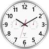 Foxtop Orologio da parete radio al quarzo, con temperatura e umidità, silenzioso, per bagno, cucina, soggiorno, garage (30 cm)