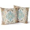 Snylcce Set di 2 federe per cuscini bohémien, multicolore, design antico e vintage, motivo double-face, morbide federe per cuscini da giardino, divano, letto, decorative, 45 x 45 cm