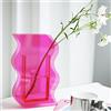 BEYLAB Acrilico vaso decorativo da interno design moderno, vasi trasparente decorativi moderni, Soggiorno, Camera da letto, bagno, ufficio - rosa 25cm
