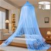 PUERHUACI Zanzariera Letto Matrimoniale Singolo,Blu Mosquito Net a Cupola in Poliestere Baldacchino con Kit Sospensione,Zanzariera Portatile a Maglie Sottili da Viaggio e Casa Adatto 60x250x1100cm
