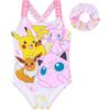 Pokémon Costume Piscina Bambina Costumi da Bagno con Scrunchies per Capelli per Bambini Ragazza Piscina Spiaggia Idee Regalo (11-12 Anni, Rosa)