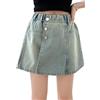SEAUR Bambine Ragazze Denim Skort in Denim Gonna-Pantaloncini Bermuda Vita Elastica Jeans Pantaloni Corti da Spiaggia Vacanze Jogging Blu 2 13-14 Anni