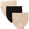 Wacoal B Smooth Brief Panty 3 Pack Mutande da Uomo, Sabbia, Sabbia, Nero, L Donna