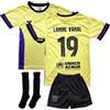 IHIMI Barcelona Lamine Yamal, #19 2025/2026 Nuova Stagione Giallo Maglia Sportiva per Bambini (4-14 anni), giallo., 140