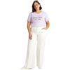 FIORELLA RUBINO: T-Shirt con Stampa Fiore e Scritta Curvy Size Viola Stagione Primavera Estate 2025.