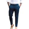 Generisch Pantaloni da uomo Mix & Match, pantaloni chino elasticizzati, taglio dritto, per lavoro, cameriere, Nero , L