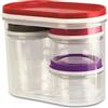 BAKAJI Set 4 Barattoli in Plastica con Chiusura Ermetica, Contenitori Salvafreschezza con Tappo, Barattolo Porta Riso, Pasta, Sale, Biscotti, Cereali, Alimenti, 90 ml, 230 ml e 970 ml