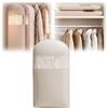 Omuotaut Borsa salvaspazio da appendere, con cerniera a compressione, salvaspazio, organizer per armadio per piumino, sacchetti sottovuoto (beige, grande)