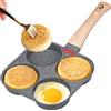 MINSHUXI Padella Pancake Padella 4 Fori Padella per Frittata Pancake Piastra Multi Uova Padella Per Colazione Hamburger Uova Fritte per Induzione e Gas