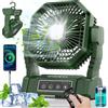 COZII Ventilatore da Campeggio da Tavolo, Batteria del Ventilatore USB da 20000 mAh, Ventilatore Portatile a 4 Velocità con Gancio per Appendere la Luce e Telecomando per il Campeggio, i Viaggi