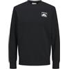JACK & JONES Jjone Color Summer Sweat Crew Neck, Nero, M Uomo