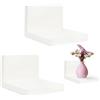 Mewflew Piccole Mensole Galleggianti (Set Da 2) - Mini Mensola Da Parete Da 10 Cm, Senza Forature, Mensola Adesiva In Acrilico, Mensola Sospesa Rinforzata Per Bagno, Camera Da Letto, Cucina, Bianco
