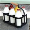 CKB LTD - Porta bottiglie di latte in filo di acciaio verniciato a polvere, può contenere 6 bottiglie di latte, da poggiare vicino alla porta, tradizionale, mis. 25 x 27 x 19 cm