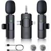 DPZO Microfoni wireless 3 in 1 per iPhone e Android Microfono Lavalier wireless per registrazione video USB-C Clip Microfono Bluetooth per registrazione video professionale e Vlogging