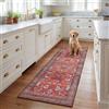 Safavieh Tappeto Tradizionale Rug Ideale per aree ad alto passaggio - Lavabile in Lavatrice e Antiscivolo - Tucson Collection, A Pelo Corto, in Rosso e Blu, 76 X 244 cm