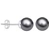 SILVEGO Orecchini con Perla Swarovski 8 mm Chiusura Farfallina in Argento Sterling