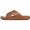 Fitflop Iqushion Men's Leather Cross Slides, Sandali a Ciabatta Uomo, Marrone Chiaro, 46 EU