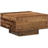 vidaXL Tavolino Quadrato Rustico Finitura Invecchiata Resistente Legno Naturale Uso Interno Accento Servizio Marrone 55X55X31Cm Stile Vintage Testurizzato