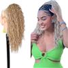 Ser Mulher Brianna Extension Coda Di Cavallo | Facile da applicare | Look naturale 100% | Termofibra resistente | Capelli Lunghi e Ricci,90 cm, 70 cm e 50 cm TERMOFIBRA (K16 Biondo Naturale, 50cm)
