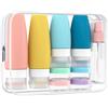 Starvortex Set da 18 Bottiglie da Viaggio in Silicone per Toeletta, Contenitori per Shampoo e Cosmetici, Flaconi Spray per Liquidi, Mini Bottiglie in Plastica, Beauty Case Trasparente in PVC per Aereo