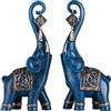 DOVDOV Statua a forma di elefante, decorazione per la casa con elefante blu, decorazione per la casa, decorazione per la casa, regalo per soggiorno e mensola d'ingresso, confezione da 2