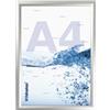 VITAdisplays Cornice pieghevole DIN A4, telaio intercambiabile con pellicola protettiva in PET antiriflesso, profilo in alluminio da 25 mm, taglio su obliqua, cornice per poster