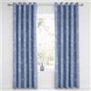 Dreams & Drapes Design - Coppia di tende oscuranti con occhielli, motivo giardino orientale, 168 x 183 cm, blu