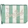 Saint Barth Pochette modello Aline fantasia a riga larga verde