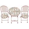 SALMAR Set Capri Tavolo e 2 Sedie Pieghevoli Color Terracotta, Fantasia Maioliche