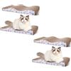 Nobleza 4 Pezzi Tiragraffi per Gatto con Canapa Naturale e Cartone Denso， Tiragraffi per Gatti Cartone Ondulato， con Sacchetto di Erba gatta in Regalo