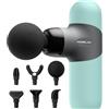 Morelax Mini massaggiatore portatile a percussione per tessuti profondi, massaggiatore elettrico portatile con 6 testine di massaggio 4 velocità, miglior regalo (menta)