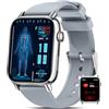 BANLVS Smartwatch Uomo Donna con 𝐆𝐥𝐢𝐜𝐞𝐦𝐢𝐚/HRV/ECG, 1,83 Smart Watch Orologio con Bluetooth Chiamate, SpO2, Cardiofrequenzimetro Sonno 145+ Sport IP68 Notifiche Messaggi Android iOS Argenteo
