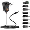 Zolt Alimentatore universale da 24 W AC a DC 3 V 4,5 V 5 V 6 V 7,5 V 9 V 12 V 2 A DC alimentatore con 8 connettori DC per elettronica domestica come LED Strip Light Router Camera CCTV, 2000 mA max.