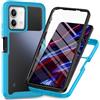 XINYEXIN Cover per Xiaomi Redmi Note 13 Pro 5G / Poco X6 5G, Custodia Antiurto 360 Gradi Protezione Dello Schermo Incorporata, Full Body Rugged Trasparente Cover Military Armour Case - Blu Chiaro