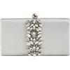 Michelle Moon - Pochette Donna Elegante Argento con Gioiello per Matrimoni, Feste, Eventi | Clutch Argento a Tracolla, Ideale Borsa Elegante Donna Cerimonia; Borsa a Mano Donna per Occasioni Speciali